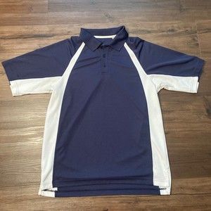 UNDER ARMOUR Men’s Golf Polo Shirt HeatGear Medium Blue/White